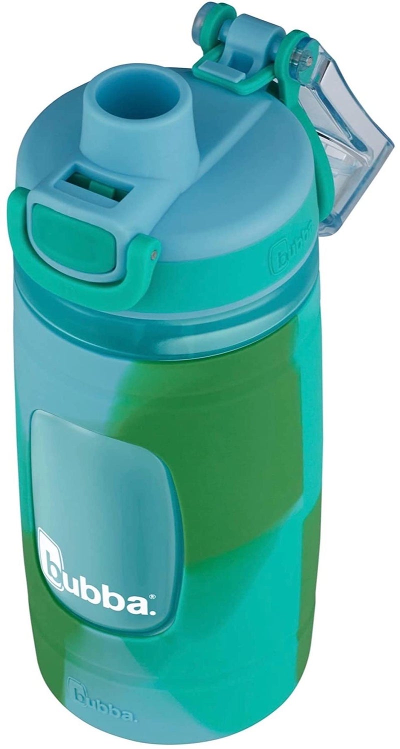 بوبا زجاجة مياه للأطفال من بوبا فلو بغطاء من السيليكون، 16 أونصة، حلوى روك وكيوي - Image 1